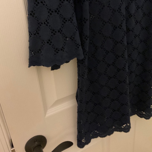 LADIES V NECK NAVY BLUE  BEACH COVERUP. . L. VERY GOOD!  REALLY CUTE!!! - Picture 6 of 10